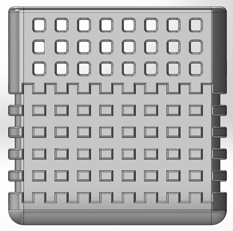 Square pen cup with squares and square slits