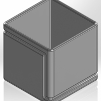 Square pencil cup with slits around the edges of the cup - Thumbnail 1