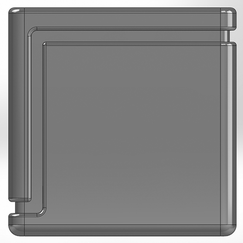 Square pencil cup with slits around the edges of the cup