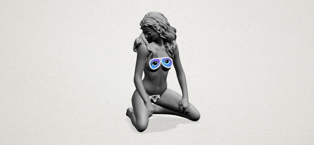 Naked girl - Bended Knees (ii) 3D Print 553480