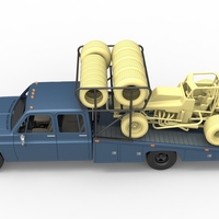 Vintage Transporter truck for Race car V2 Scale 1:25 - Thumbnail 6