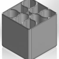 Square pencil case with flower-shaped dividers - Thumbnail 1