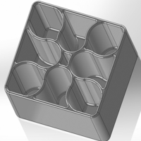 Square pencil case with flower-shaped dividers - Thumbnail 3