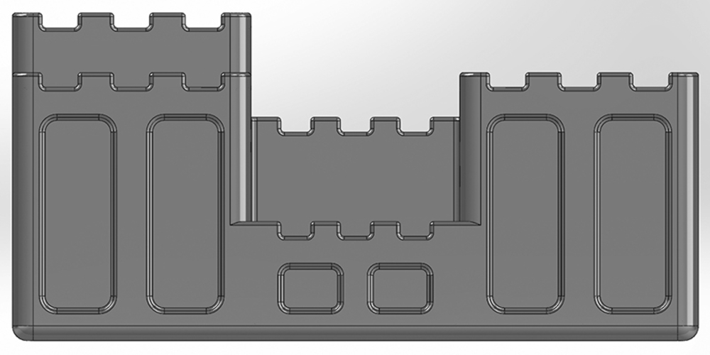 Desk organizer in the form of a castle with additional elements