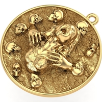 girl & skull pendant - Thumbnail 1