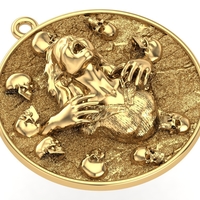 girl & skull pendant - Thumbnail 2