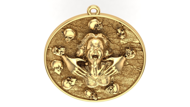 girl & skull pendant