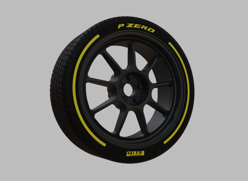 Miniature Konig Countergram Rim & Tire  - 3D Print - No Textures