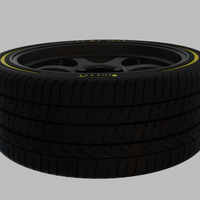 Miniature Konig Hexaform Rim & Tire  - 3D Print - No Textures - Thumbnail 1