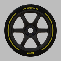 Miniature Konig Hexaform Rim & Tire  - 3D Print - No Textures - Thumbnail 2