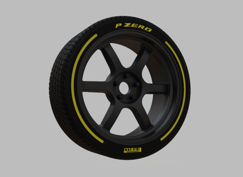 Miniature Konig Hexaform Rim & Tire  - 3D Print - No Textures