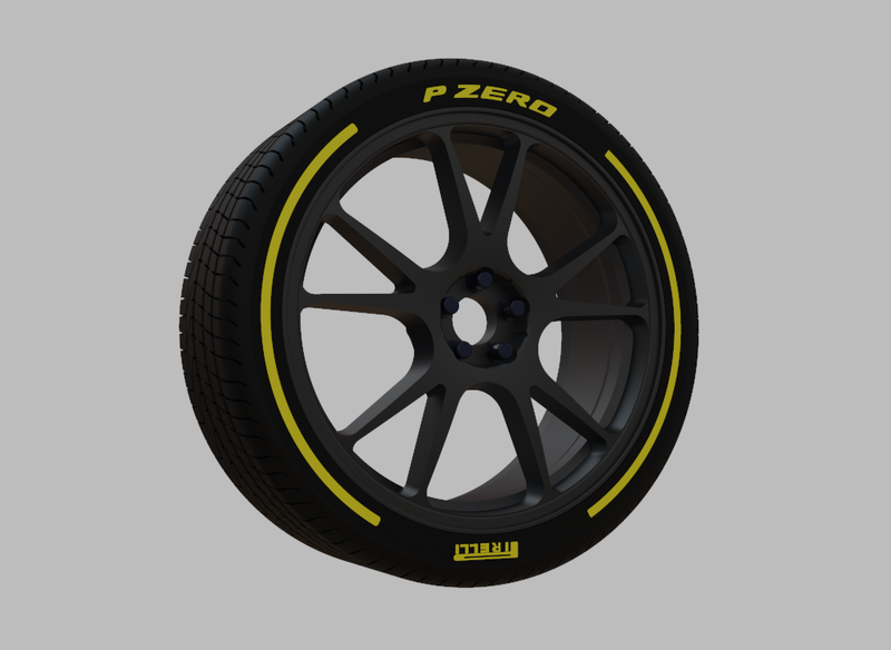 Miniature Konig Freeform Rim & Tire  - 3D Print - No Textures