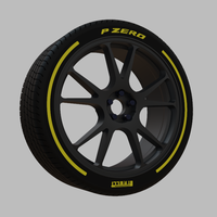 Miniature Konig Freeform Rim & Tire  - 3D Print - No Textures - Thumbnail 2