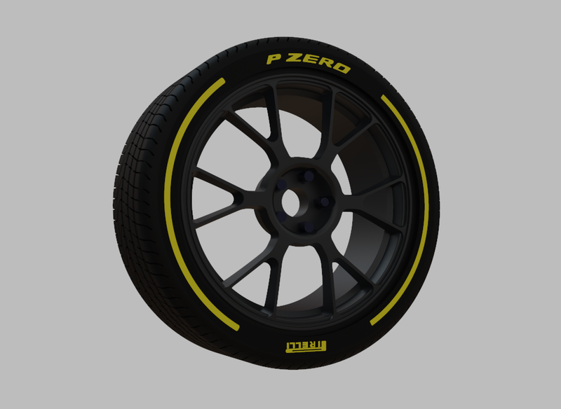 Miniature Konig Ampliform Rim & Tire - 3D Print - No Textures