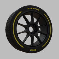 Miniature Konig Dekagram Rim & Tire  - 3D Print - No Textures - Thumbnail 3