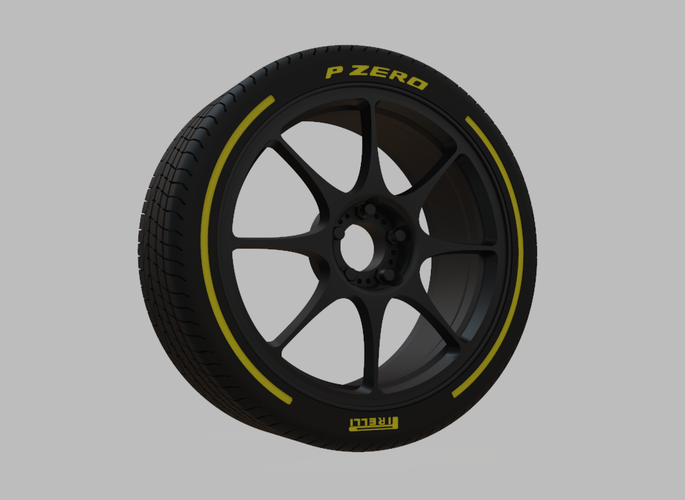 Miniature Konig Lockout Rim & Tire  - 3D Print - No Textures