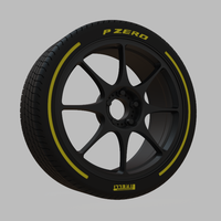 Miniature Konig Lockout Rim & Tire  - 3D Print - No Textures - Thumbnail 4