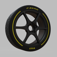 Miniature Konig Tandem Rim & Tire - 3D Print - No Textures - Thumbnail 2