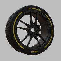 Miniature Konig Myth Rim & Tire  - 3D Print - No Textures - Thumbnail 2
