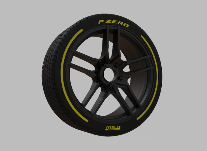 Miniature Konig - Intention Rim & Tire  - 3D Print - No Textures
