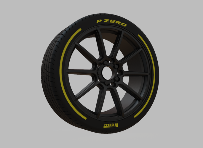 Miniature Konig - Control Rim & Tire  - 3D Print - No Textures