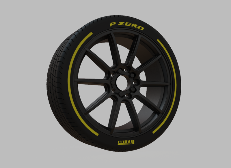 Miniature Konig - Control Rim & Tire  - 3D Print - No Textures