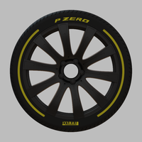 Miniature Konig Crown Rim & Tire  - 3D Print - No Textures - Thumbnail 1