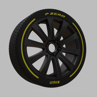 Miniature Konig Crown Rim & Tire  - 3D Print - No Textures - Thumbnail 2