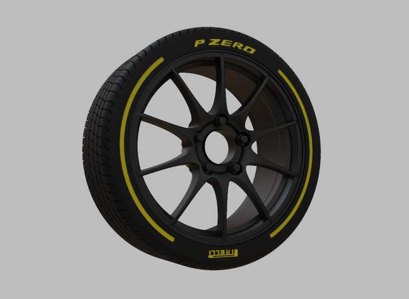 Miniature Konig Illusion Rim & Tire  - 3D Print - No Textures