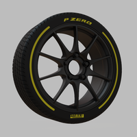 Miniature Konig Illusion Rim & Tire  - 3D Print - No Textures - Thumbnail 3