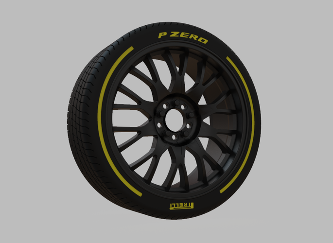 Miniature Konig Lace Rim & Tire  - 3D Print - No Textures