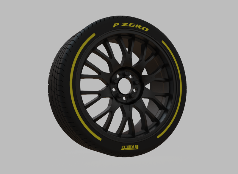 Miniature Konig Lace Rim & Tire  - 3D Print - No Textures