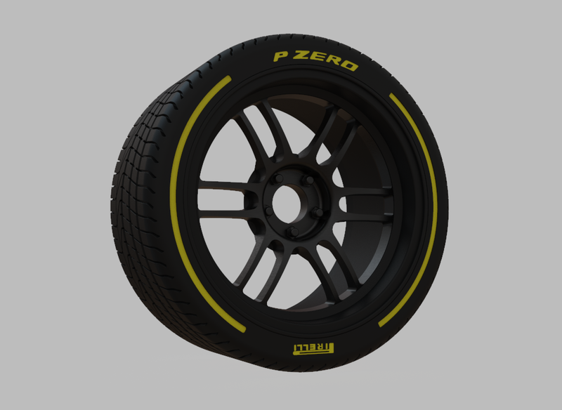 Miniature Enkei RPF1RS Rim & Tire   - 3D Print - No Textures