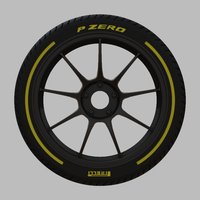 Miniature Enkei PF09 Rim & Tire - 3D Print - No Textures - Thumbnail 2