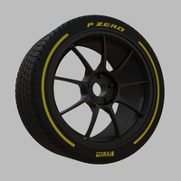 Miniature Enkei PF09 Rim & Tire - 3D Print - No Textures - Thumbnail 3