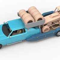 Vintage Transporter truck for Race car V4 Scale 1:25 - Thumbnail 2