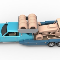 Vintage Transporter truck for Race car V4 Scale 1:25 - Thumbnail 5