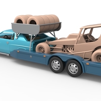 Vintage Transporter truck for Race car V4 Scale 1:25 - Thumbnail 6