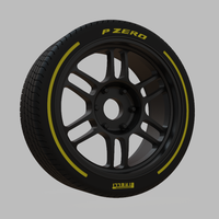 Miniature Enkei RPT1 Rim & Tire  - 3D Print - No Textures - Thumbnail 4