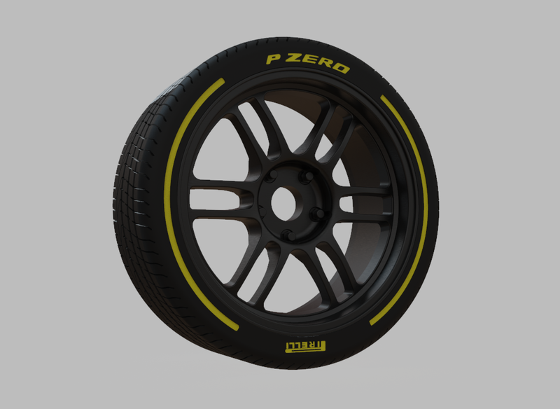 Miniature Enkei RPF1 Rim & Tire  - 3D Print - No Textures