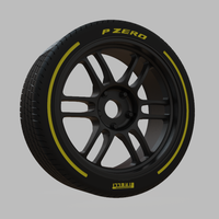 Miniature Enkei RPF1 Rim & Tire  - 3D Print - No Textures - Thumbnail 3