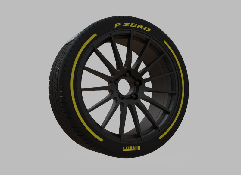 Miniature Enkei RS05RR Rim & Tire  - 3D Print - No Textures