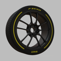 Miniature Enkei PF01 Rim & Tire  - 3D Print - No Textures - Thumbnail 2