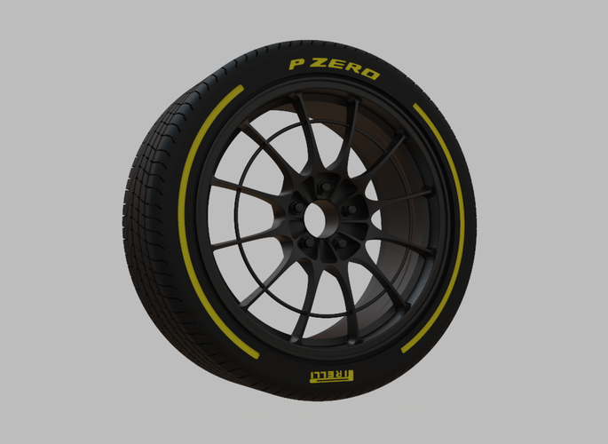 Miniature Enkei NT03+M Rim & Tire  - 3D Print - No Textures