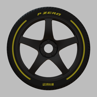 Miniature Enkei PF05 Rim & Tire  - 3D Print - No Textures - Thumbnail 1