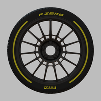 Miniature Enkei RC-T5 Rim & Tire  - 3D Print - No Textures - Thumbnail 2