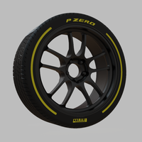 Miniature Enkei PF01EVO Rim & Tire  - 3D Print - No Textures - Thumbnail 2