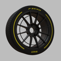 Miniature Enkei NT03RR Rim & Tire  - 3D Print - No Textures - Thumbnail 2