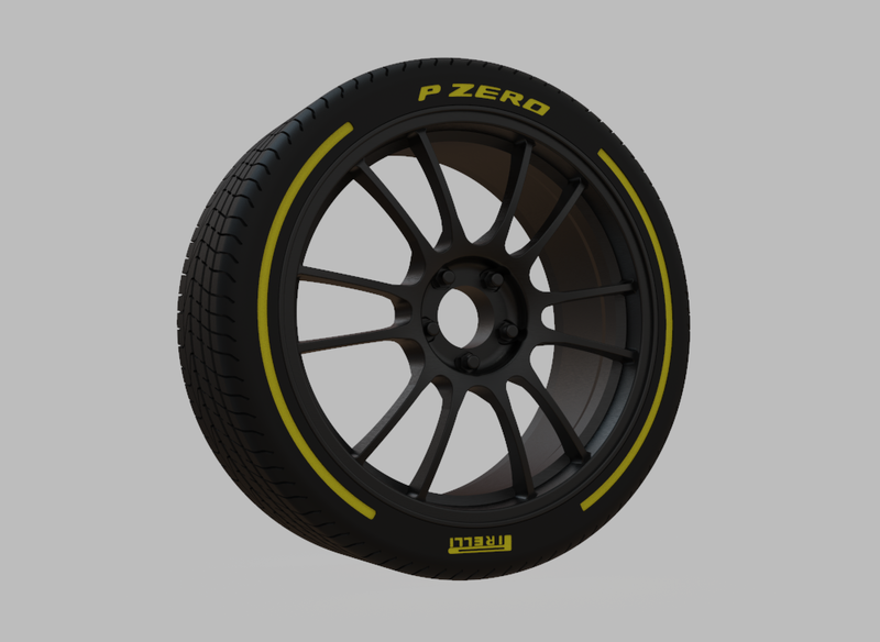 Miniature Enkei GTC01RR Rim & Tire -  - 3D Print - No Textures