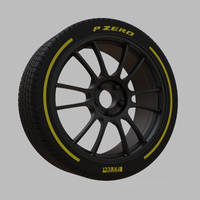 Miniature Enkei GTC01RR Rim & Tire -  - 3D Print - No Textures - Thumbnail 2